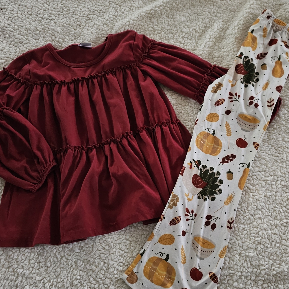 Kids Red and White Autumn Costume Set